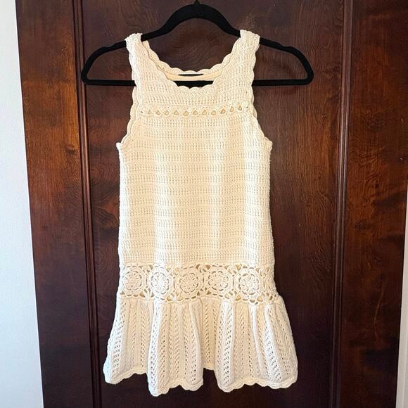 Gap Kids Crochet Knit Sleeveless Dress Girls M (8) | Ivory Sweater Dress - Picture 1 of 9